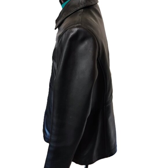 Woman's Style & and Co Genuine Leather Jacket Petite Casual Formal - Picture 4 of 12